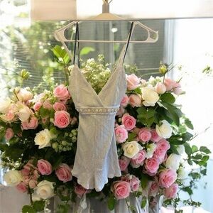 Forever 21 Light Blue Striped Chemise